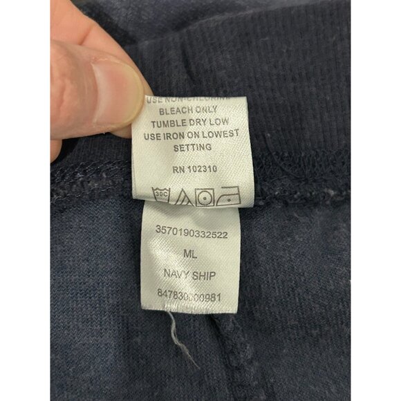 Two-Piece Navy Velour Zip-Up Tracksuit With High Collar Elastic Waist Sz M/L - Picture 13 of 16